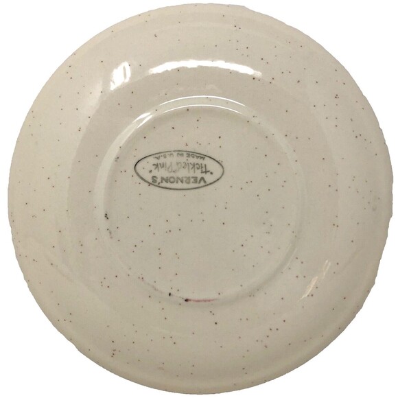 Metlox Vernon Ware Tickled Pink 6" Saucer Plates 50s Dinnerware MCM Set of 4 - Picture 9 of 12